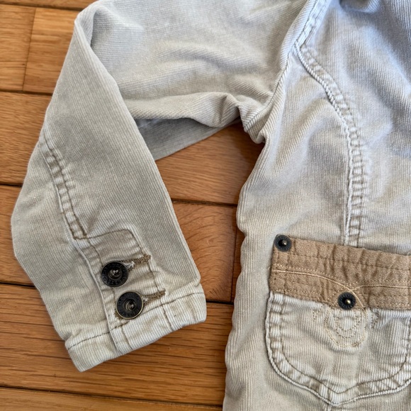 Light Beige Kids Jacket with Tan Pocket Accents - Picture 3 of 7